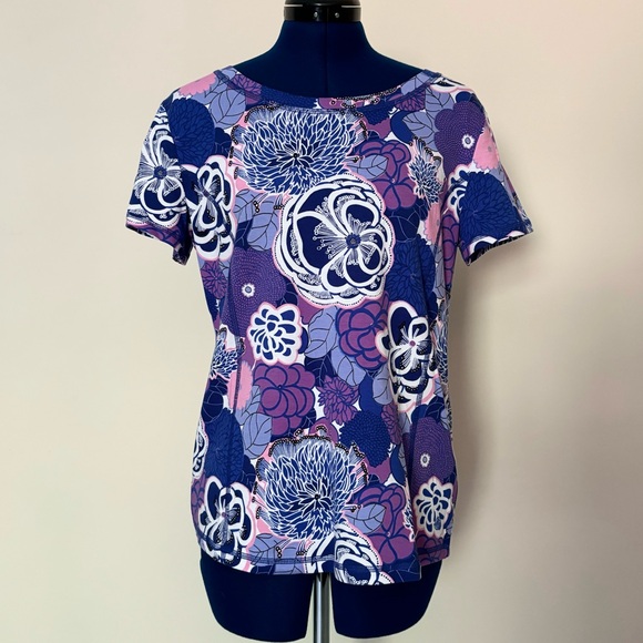 NWOT T by Talbots Supersoft Jersey Floral Tee M - Picture 2 of 7